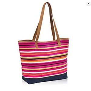 Thirty-One Lakeside Tote- Pinstripe Punch New in Package
